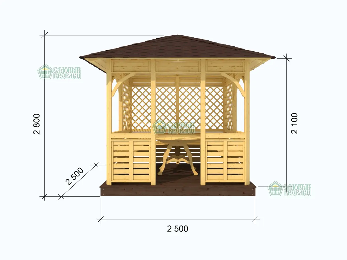 Беседка для дачи чертеж