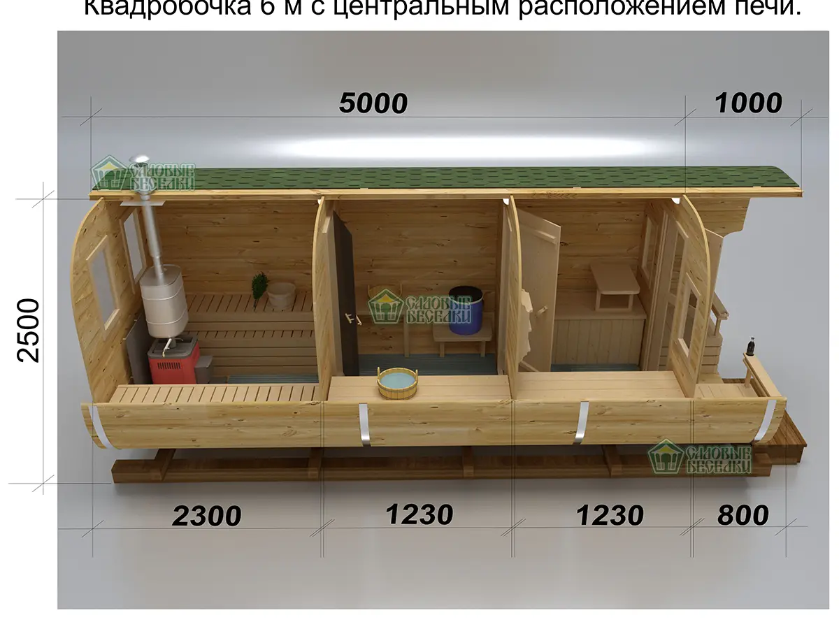 Квадро бочка \"Шестерочка\" Длина 6 м