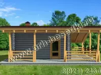 Баня рубленная с гнутой крышей