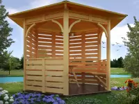 Шестигранная беседка из дерева "Кедровая" фото