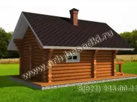 Сруб бани из бревна с крыльцом