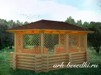 Беседка рубленная из бревна
