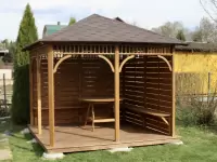 Полуоткрытая беседка в стиле лофт 3х3 №6