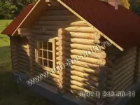 Сруб бани с крыльцом и тамбуром