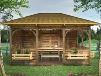 Беседка в ЛОФТ стиле «Country house» фасад А