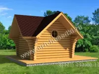Баня из бревна рубленная 4х4