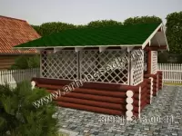 Беседка рубленная бревенчатая