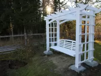 Качели деревянные с сиденьем 180 см с боку