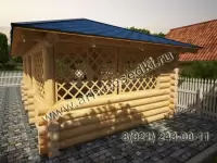 Беседка из бревна с мангалом