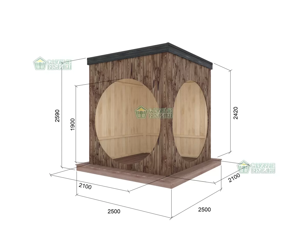 БЕСЕДКА Cube - LOFT 2,1 Х 2,1 10