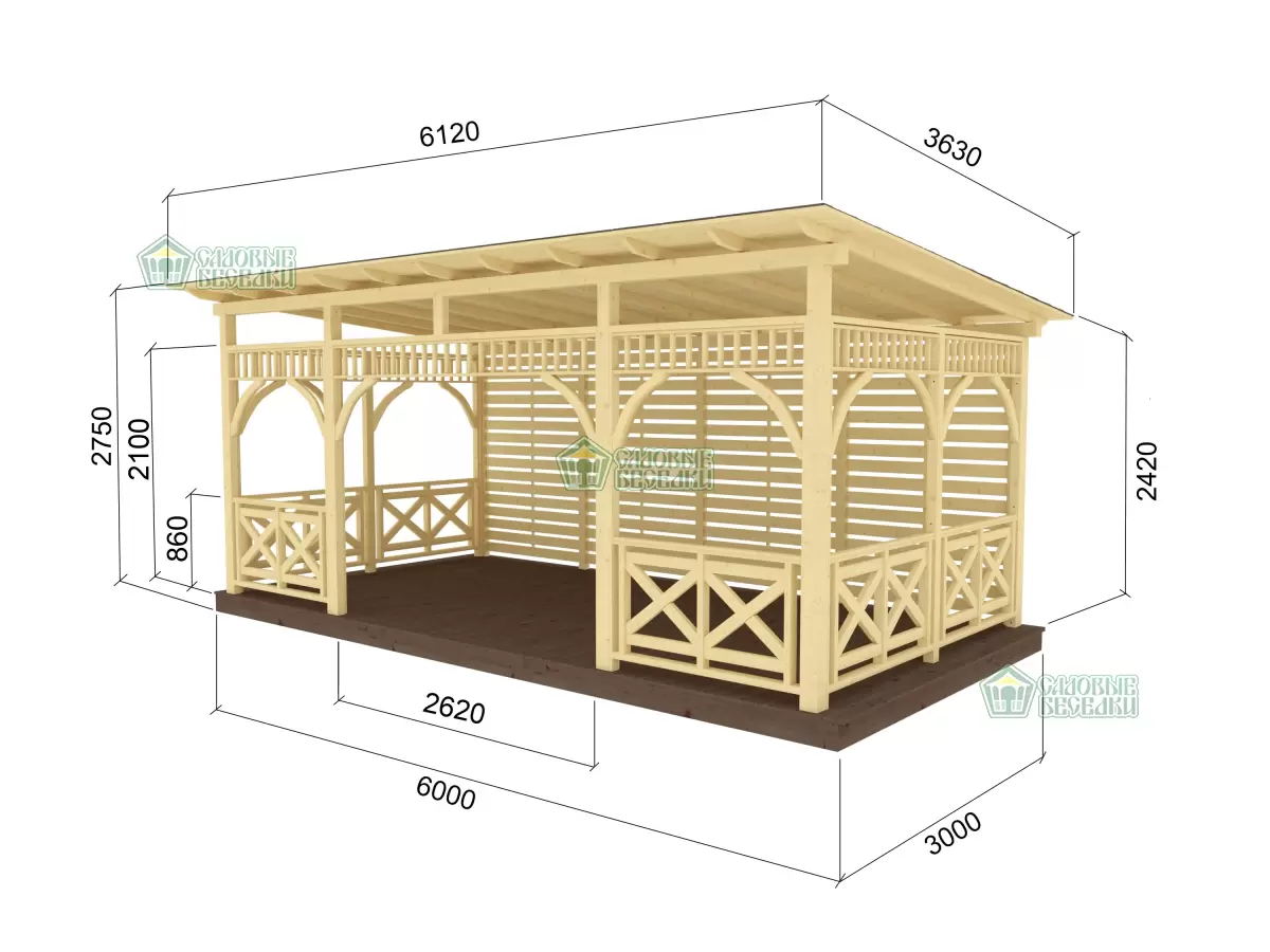 Чертеж Веранда Маранта XXL 3х6 №1
