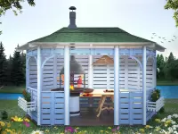Беседка "Blue house" с грилем основное фото