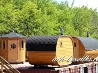 Мини сауна уличная круглая диаметр 220 (ЛИСТВЕННИЦА, Архангельский лес)