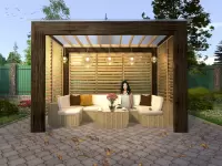 Пергола в стиле LOFT фасад