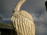 Деревянная скульптура "Цапля"