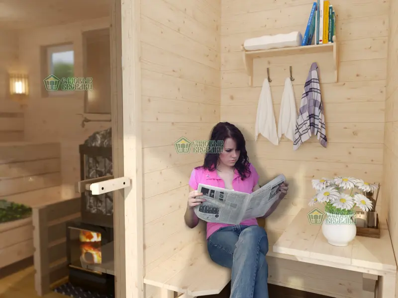 Каркасная баня «Мини» 2,5х3,5 проект 7