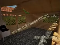 Рубленная веранда из бревна