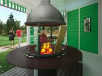 Беседка с местом под барбекю