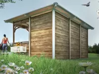 Беседка в стиле лофт "Family House" 3х4 вид сбоку