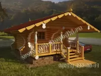 Баня с резным крыльцом. Проект №16