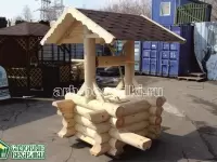 Колодец декоративный рубленный, сруб колодца