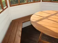 Беседка застекленная, цвет Белый и Махагон