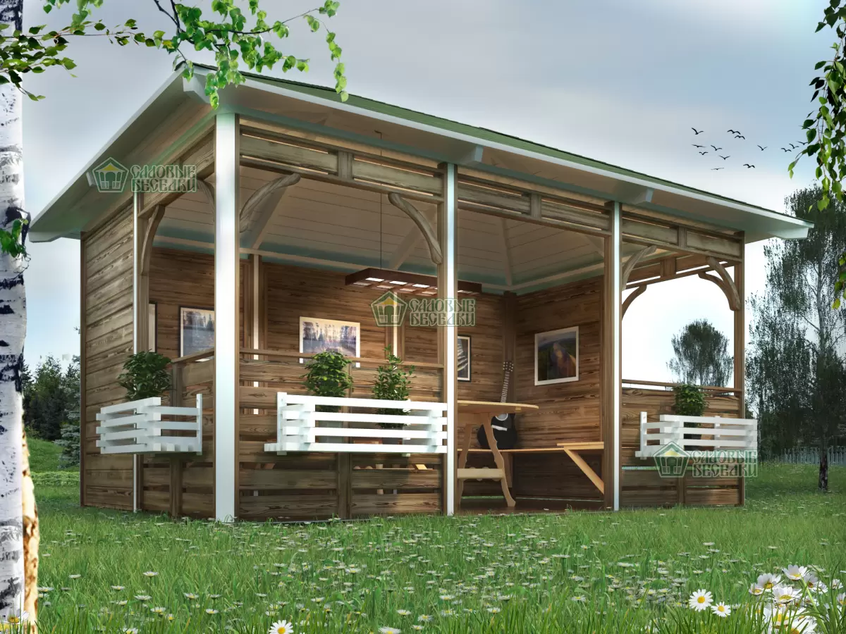 Беседка в стиле лофт "Family House" 3х4