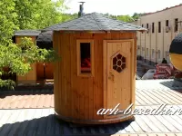 Мини сауна уличная круглая диаметр 220 (Ель, Архангельский лес)