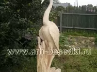 Деревянная скульптура "Цапля"