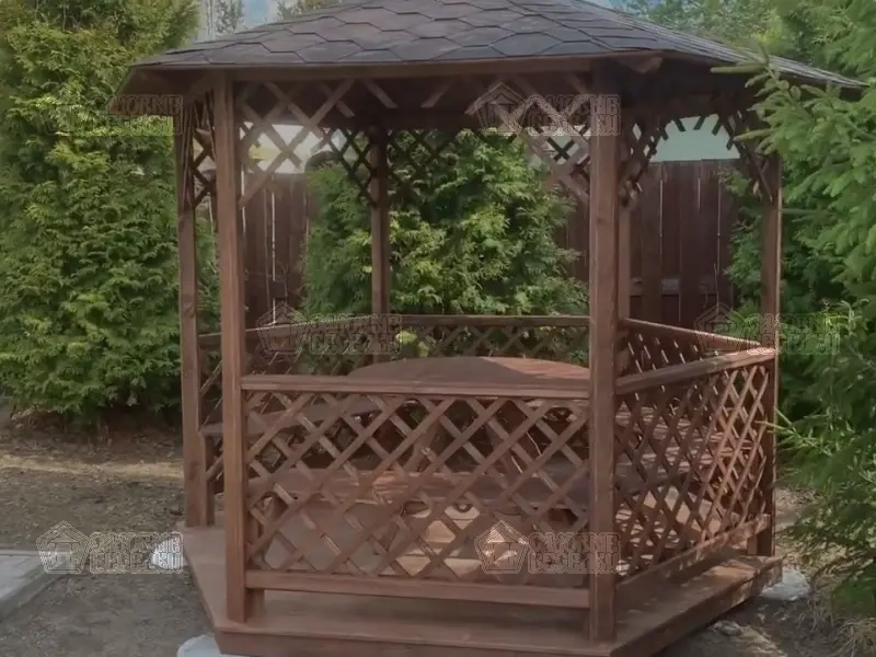 БЕСЕДКА "ТЕМНАЯ СЕТКА" (АРТ: 999) с монтажом или готовый комплект для самостоятельной сборки