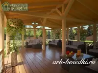 Веранда деревянная "Фазенда" 6х9м