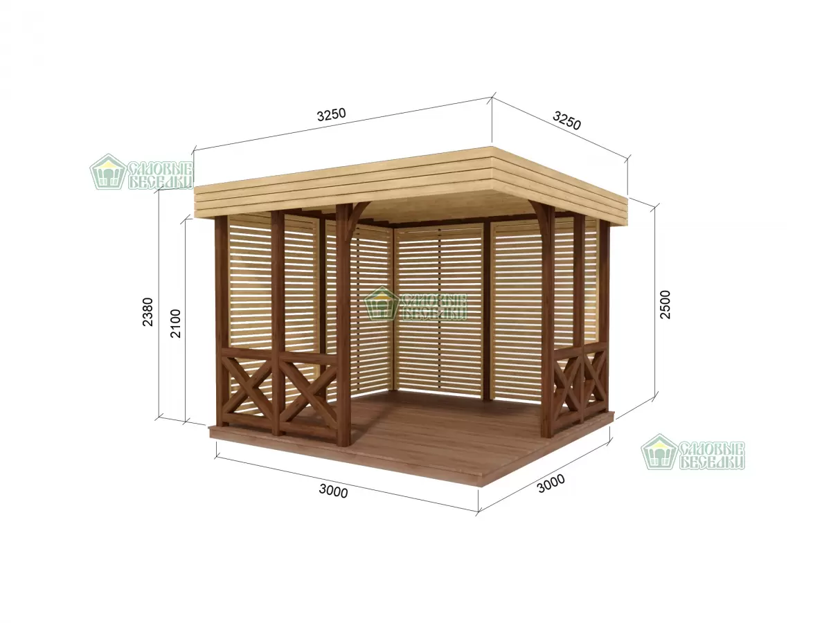 Беседка-веранда Роксана L 3х3м №8