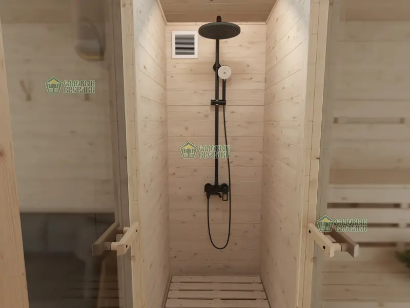 Баня с увеличенной комнатой отдыха интерьер 1