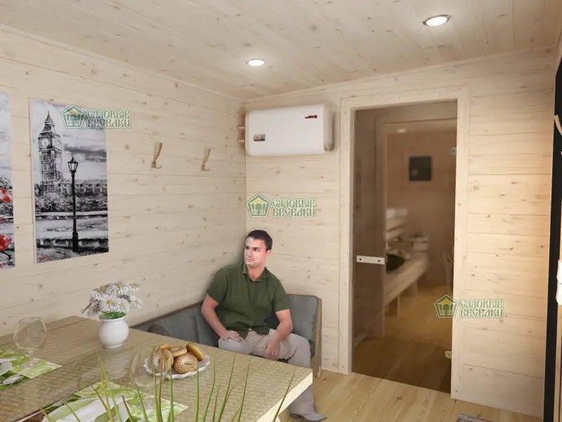 Баня с увеличенной комнатой отдыха интерьер 2