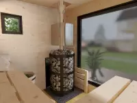 Баня с панорамными окнами ”Black Onyx” фото интерьер 4