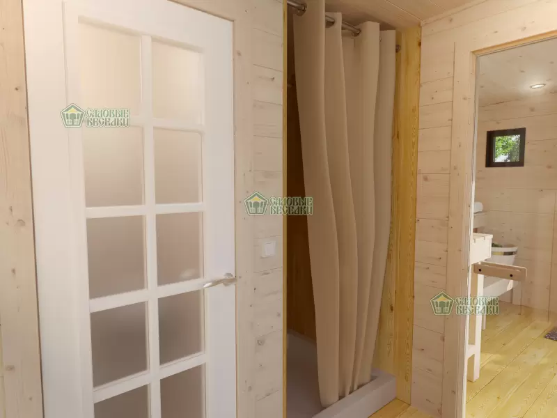 Баня с панорамными окнами ”Black Onyx” фото интерьер 5