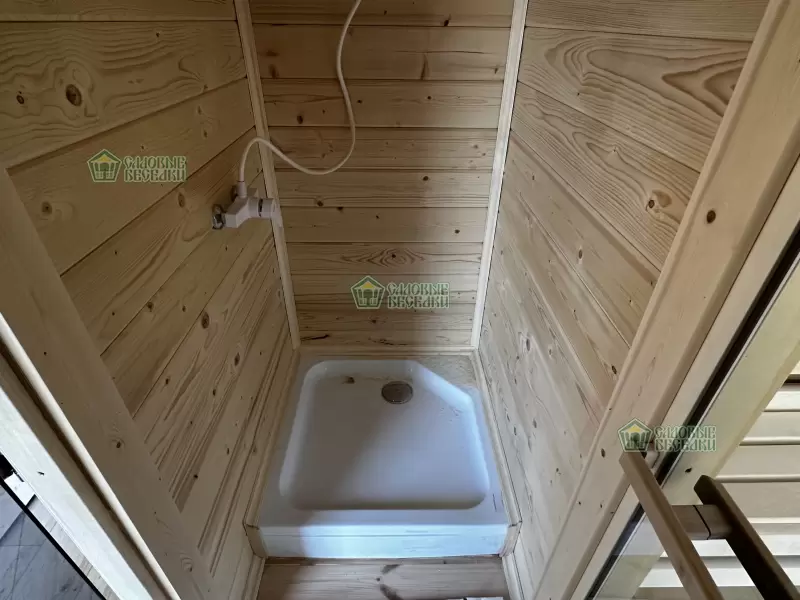 Баня с панорамными окнами ”Black Onyx” фото интерьер 12