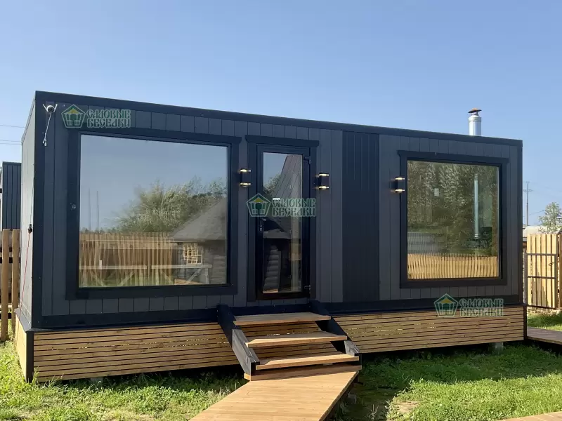 Баня с панорамными окнами ”Black Onyx” фото 12