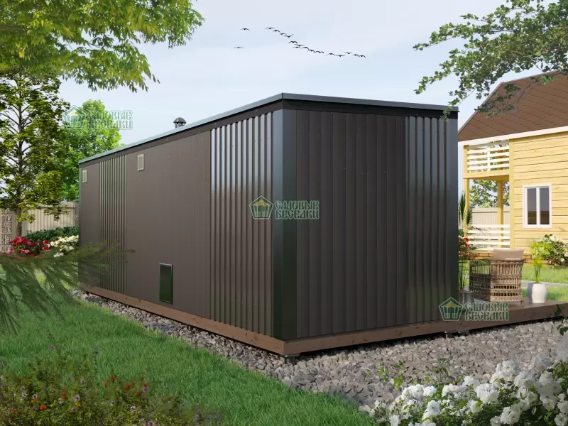 Баня с панорамными окнами ”Black Onyx” фото 5