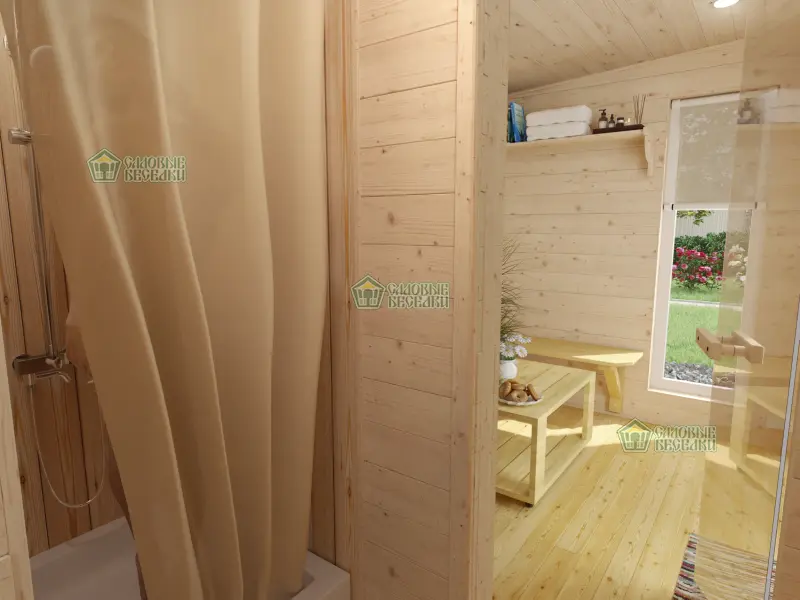 Баня ”Скандинавия Стандарт” 6х2,5 фото интерьера 9