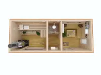 Баня ”Скандинавия Стандарт” 6х2,5 планировка