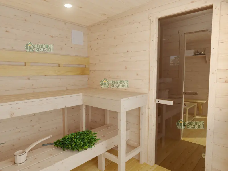 Баня ”Скандинавия Стандарт” 6х2,5 Интерьер 5