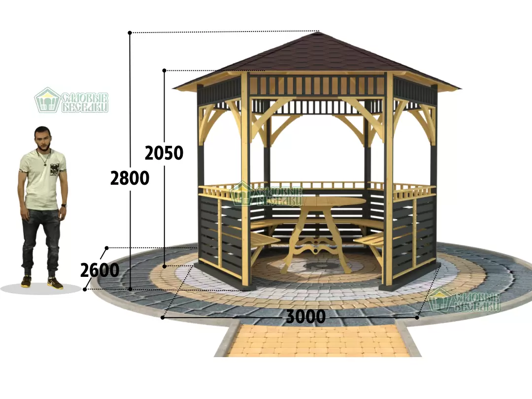 Чертеж для беседки из дерева Эдем №1
