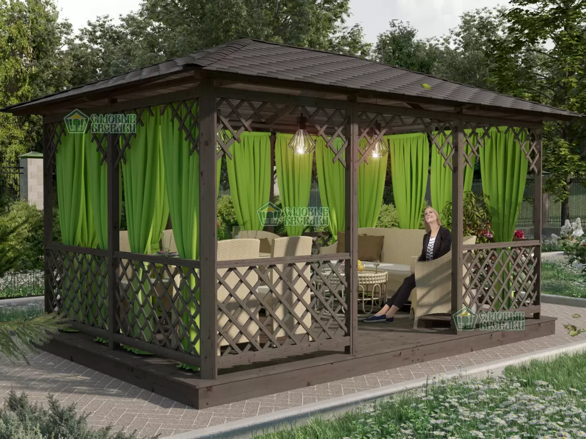 Беседка Кентукки XL в размере 3х4,5 открытого типа по акции Все включено со сборкой №1