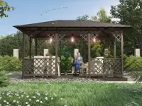Беседка Кентукки XL в размере 3х4,5 открытого типа по акции Все включено со сборкой №6