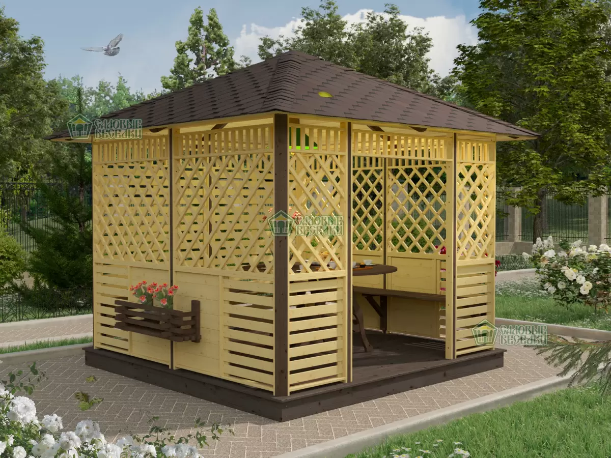 Беседка квадратная Адель 3х3 №1