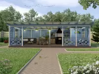 Большая веранда размером 4,5х9 м, с местом под гриль барбекю №1