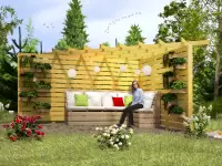 Угловая пергола из дерева №2