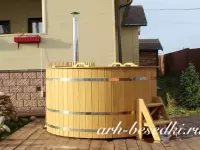 Купель офуро с печкой D=1800 мм. ЛИСТВИННИЦА