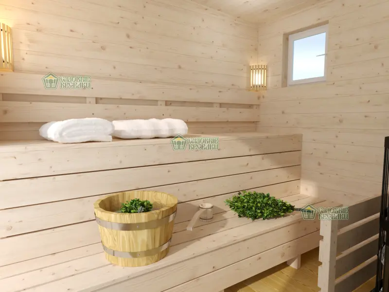 Каркасная баня «Мини» 2,5х3,5 проект 5